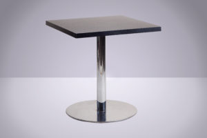Mesa de reunión pata cromada con tapa negra 70x70x75 cm